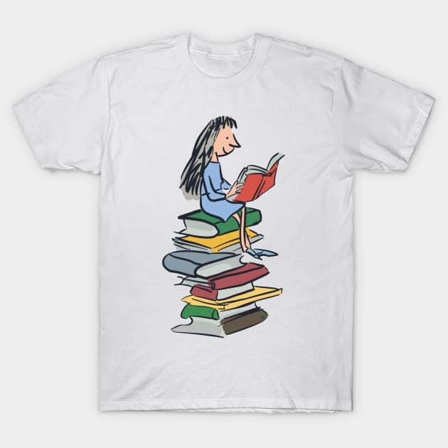 Bookworm girl gift Matilda Roald Dahl T-Shirt by Bookishandgeeky